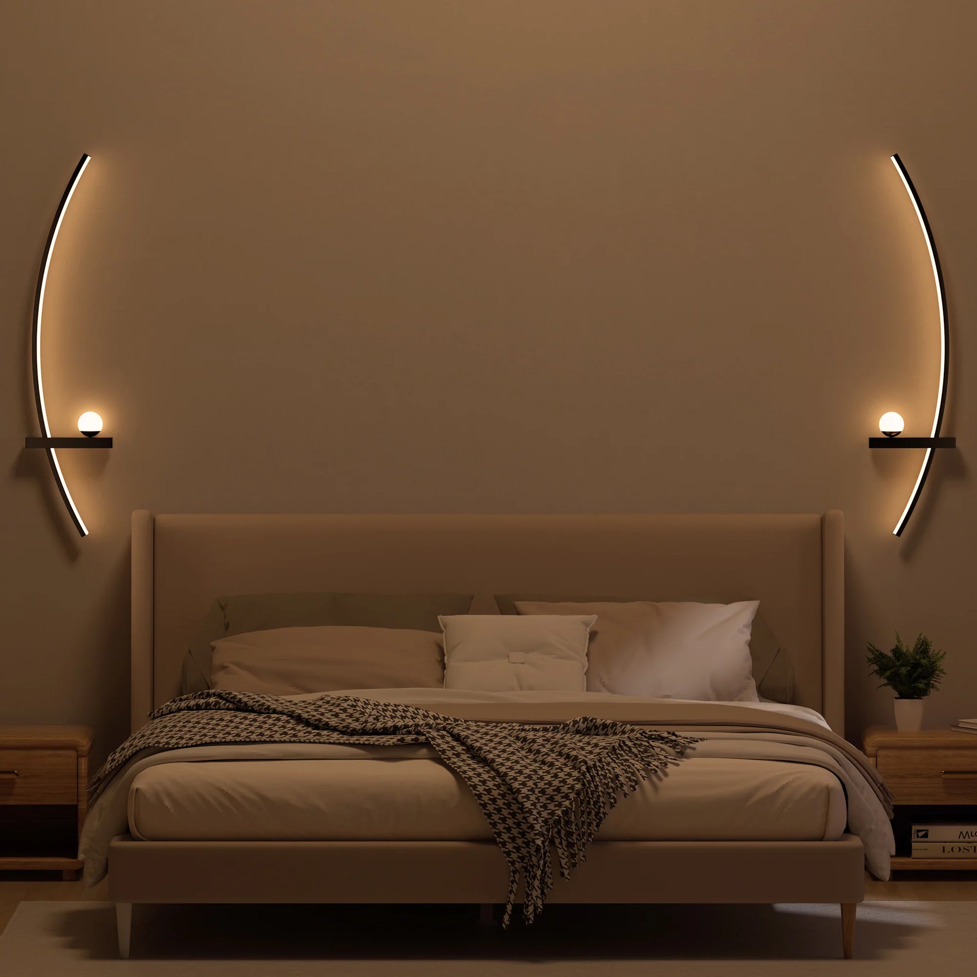 2-Pack Modern Orb Arc Wall Lamp