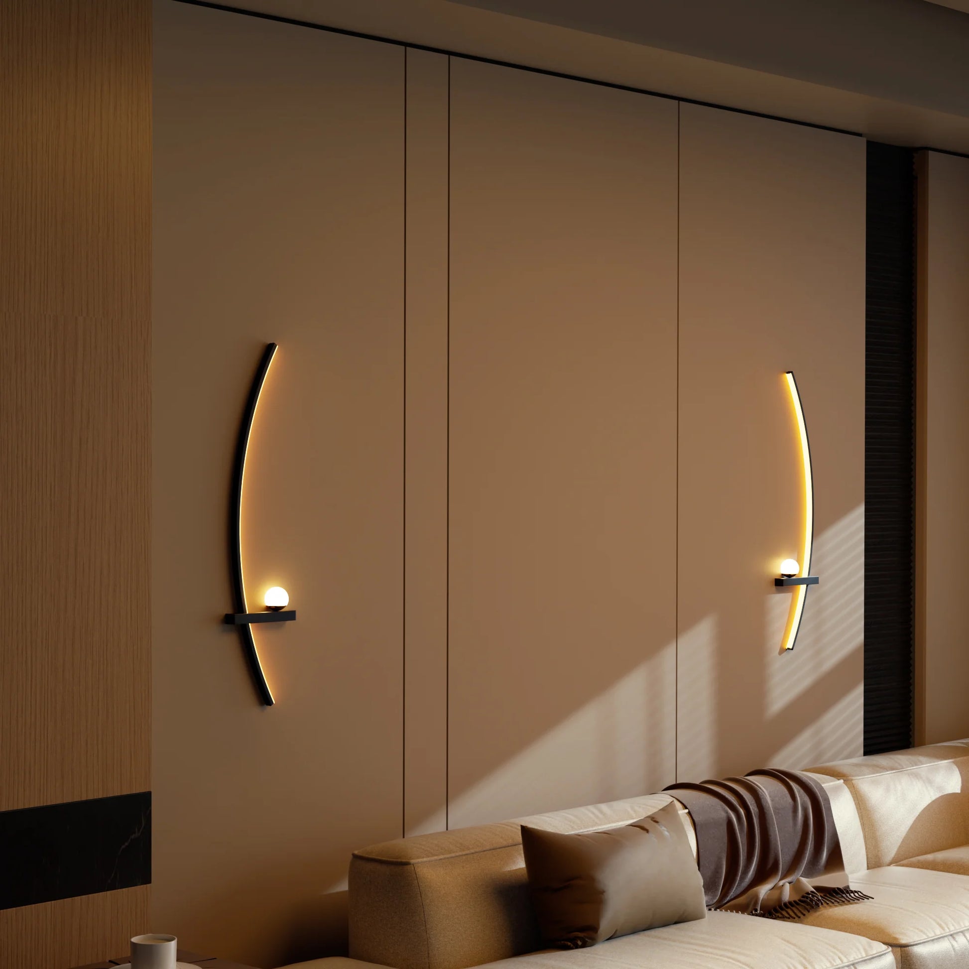 2-Pack Modern Orb Arc Wall Lamp