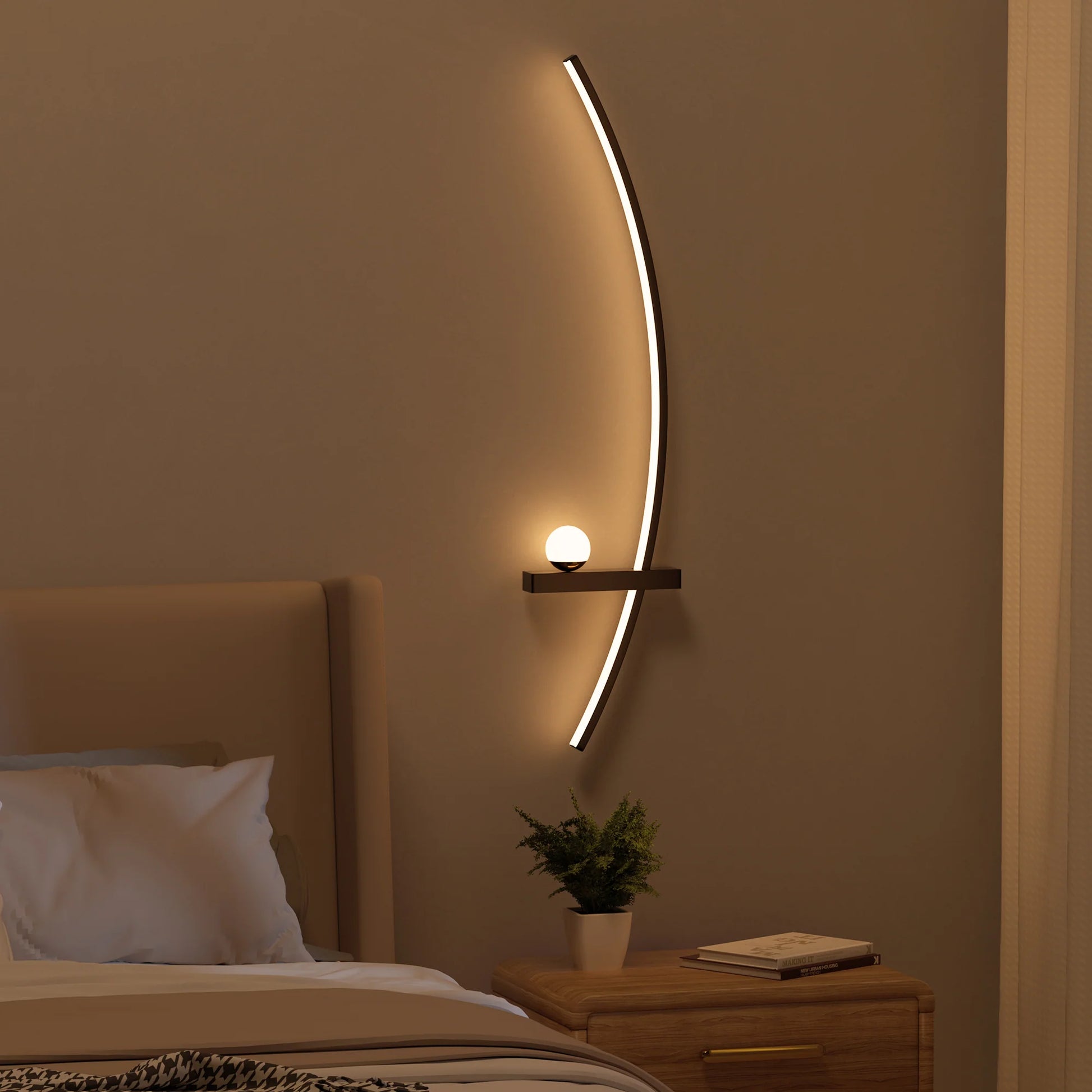 2-Pack Modern Orb Arc Wall Lamp